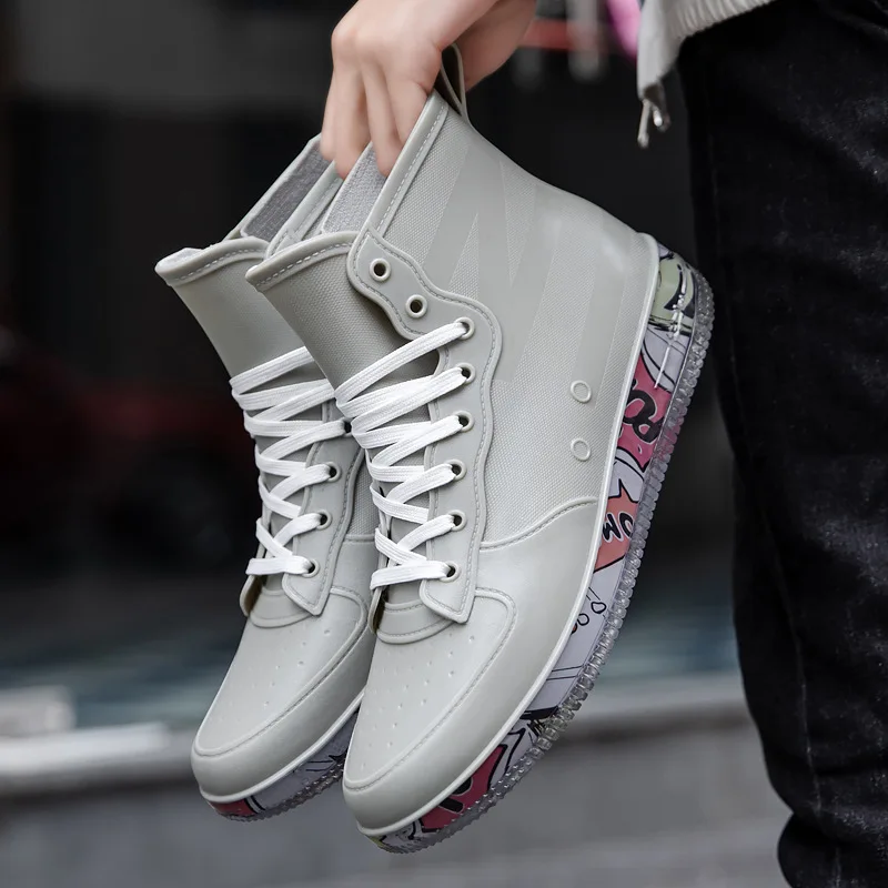 Fishing Boots - Erkekler yağmur çizmeleri moda Trendy çıplak