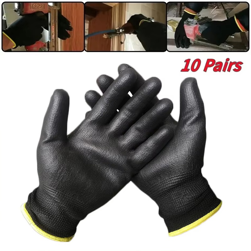 Fishing Gloves - 10 Çift Dayanıklı PU Kaplama Aşınmaya