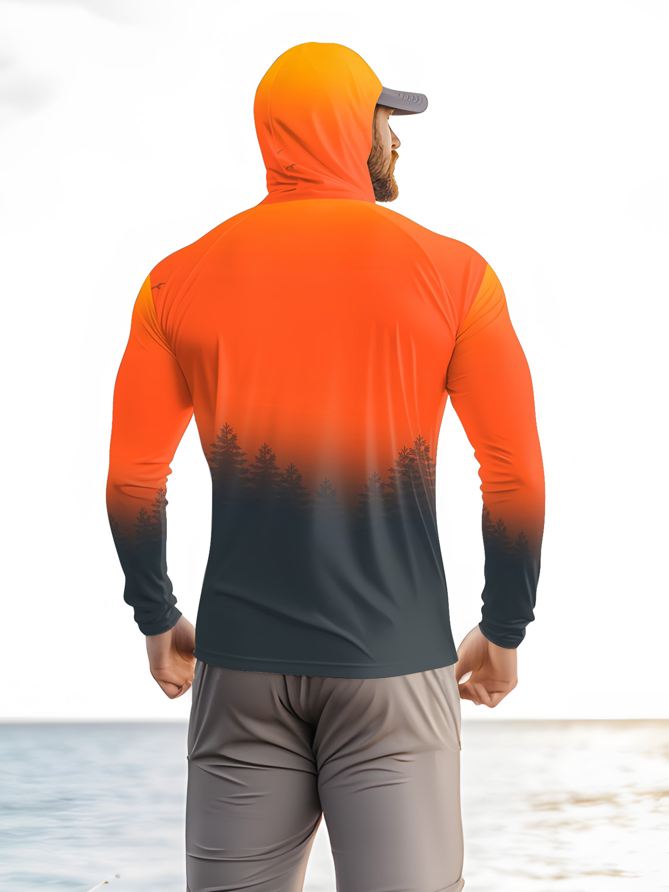 Erkekler için degrade orman de - Fishing Hoodie incelemesi ve fiyatı
